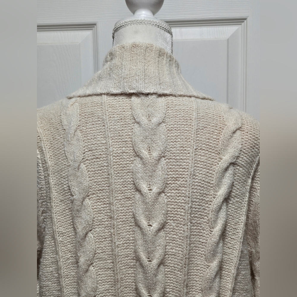 Torrid Chunky Coatigan Cream Cable Knit Sweater Duster Jacket - Picture 8 of 15
